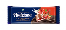 Czekolada mleczna z nadzieniem jogurtowo-truskawkowym