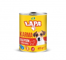 Karma dla psów z wołowiną Łapa w puszce